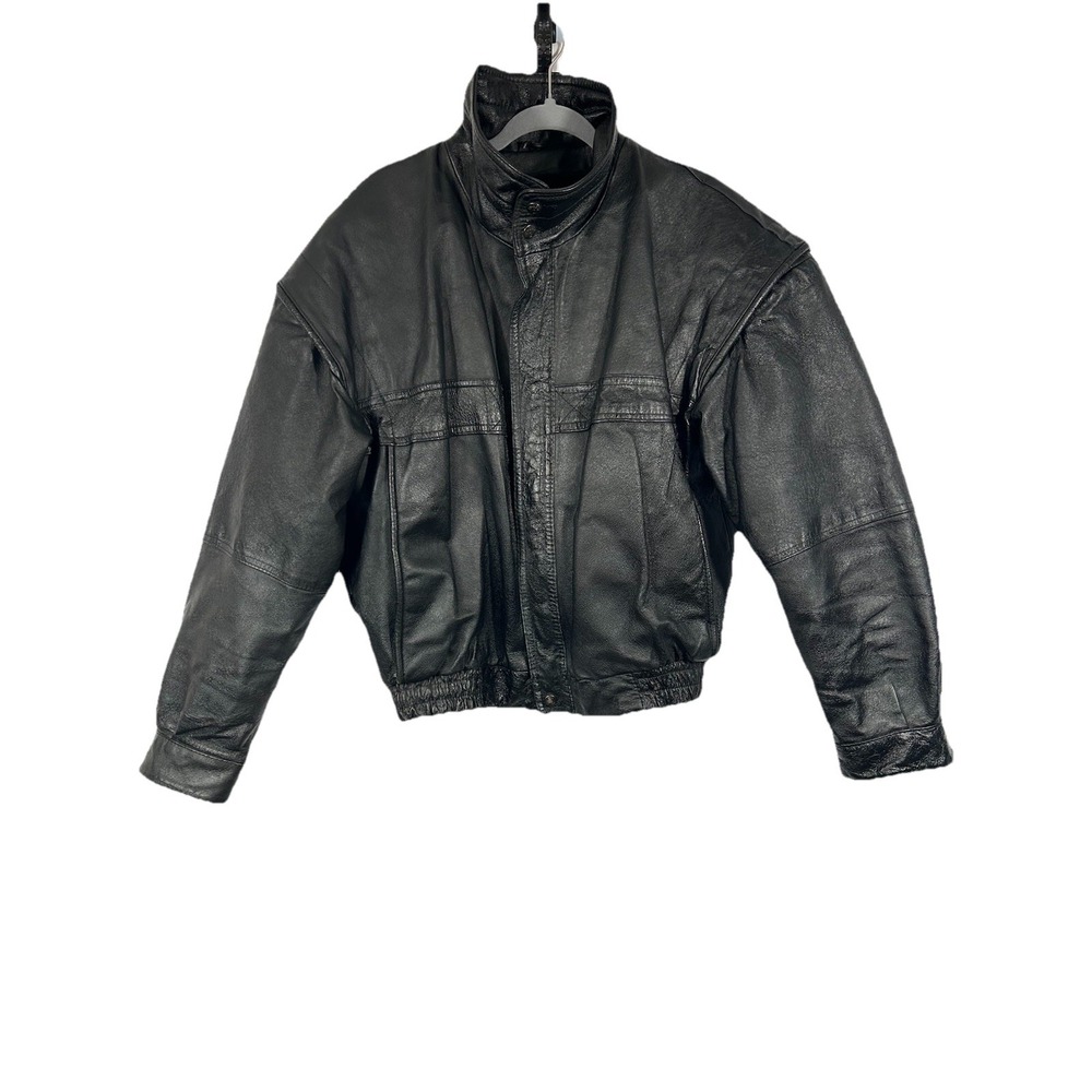 Vintage Phase 2 Leather Flight Jacket‎ Sherpa Lined 90s Grunge Rockstar Matrix
